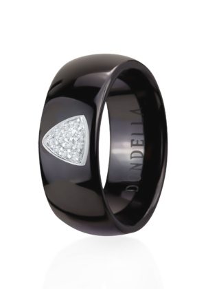 Dondella® minimalistlikud mustad keraamilised hõbesõrmused naistele