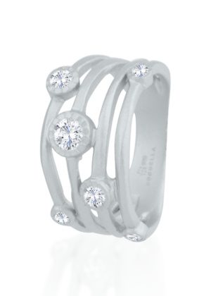 Dondella® kaunis rustikaalne kristallidega hõbesõrmus naisele
