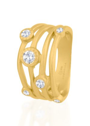 Dondella® elegantne rustikaalne kristallidega hõbesõrmus naisele