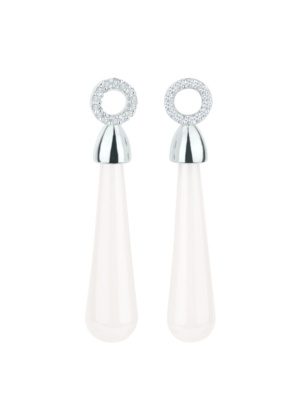 Mugavad valged keraamilised vahetatavad kõrvarõnga charms ja ehted naisele Ceramic Teardrop - Dondella®