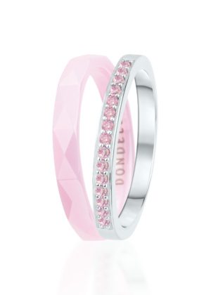 Dondella trendikas roosa keraamiline sõrmus naisele