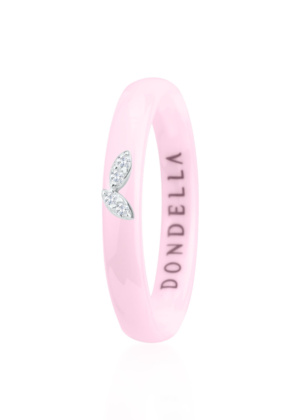 Dondella stiilne roosa keraamiline sõrmus naisele