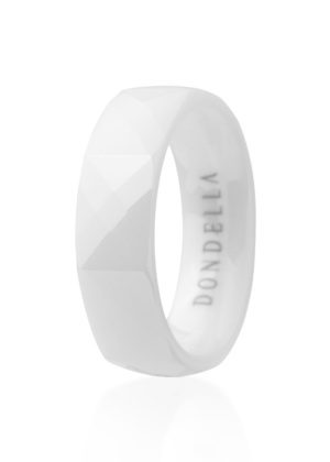 Dondella® kriimustuskindlad valged keraamilised sõrmused naistele