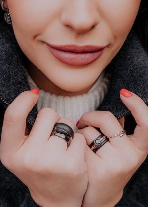 Dondella® mustad matt keraamilised sõrmuste komplektid naistele