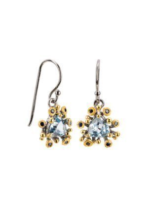 Dondella jewelry with precious stones Topaz. Earrings for women