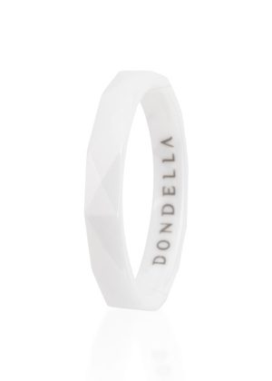 Dondella® kriimustuskindel valge keraamiline sõrmus naisele
