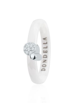 Dondella® vastupidavad valged keraamilised sõrmused naistele