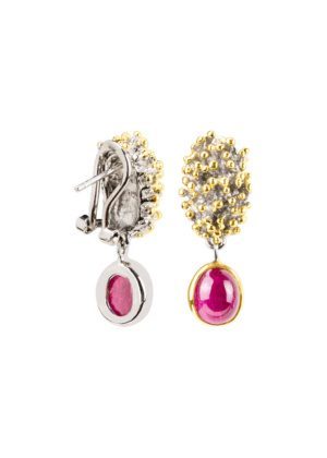 Dondella jewelry with precious stones Ruby. Earrings for women