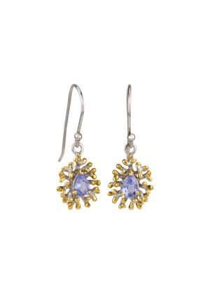 Dondella jewelry with precious stones Tanzanite. Earrings for women