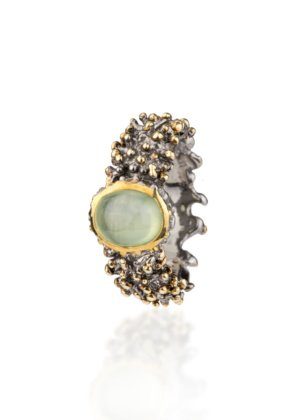 Dondella jewelry with precious stones Prehnite. Rings for women