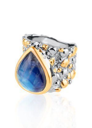 Dondella jewelry with precious stones Spectrolite. Rings for women