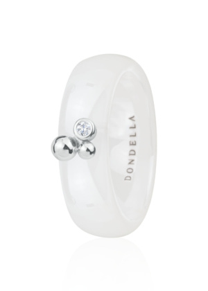 Dondella® stiilsed valged keraamilised sõrmused naistele