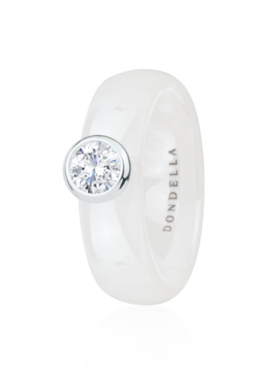 Dondella® mugav valge keraamiline sõrmus naisele