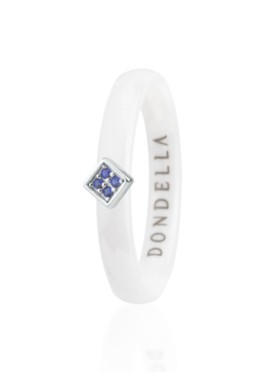 Dondella® minimalistlik valge keraamiline sõrmus naisele