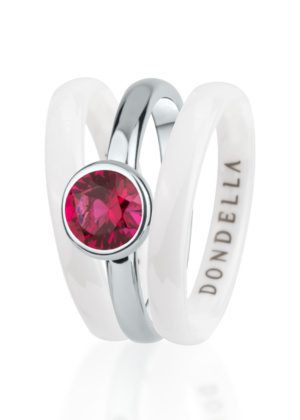 Dondella® vastupidavad valged keraamilised sõrmused naistele