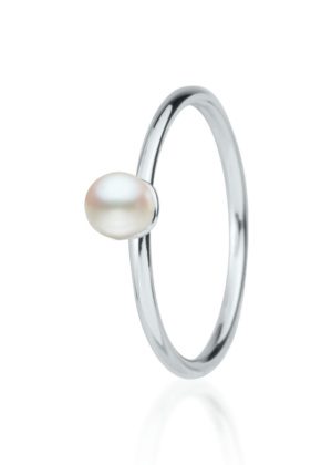 Dondella® minimalistlikud pärliga hõbesõrmused naistele