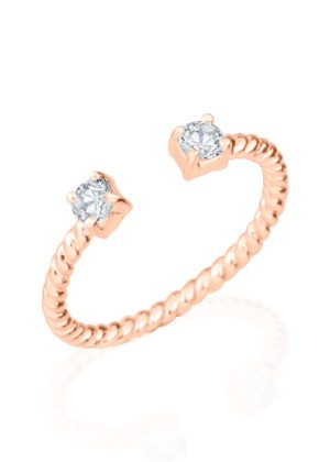 Dondella® elegantsed kristallidega kullatud hõbesõrmused naistele