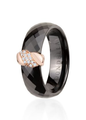 Dondella® mugav must keraamiline sõrmus naisele