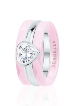 Dondella® vastupidav roosa keraamiline sõrmus naisele