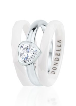 Dondella® vastupidav valge keraamiline sõrmus naisele