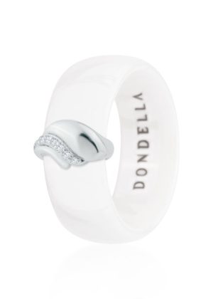 Dondella® mugav valge keraamiline sõrmus naisele