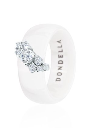 Dondella® trendikas valge keraamiline sõrmus naisele