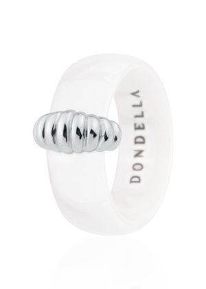 Dondella® minimalistlik valge keraamiline sõrmus naisele