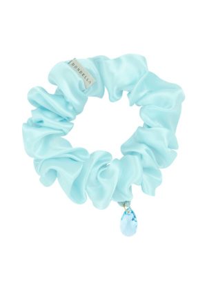 Dondella® mulberry siidist sinine juuksekumm naisele Luxury Silk Aqua Scrunchie - HSC14-1-J